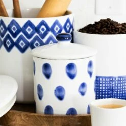 Outlet 😍 Viva by VIETRI Santorini Geo Medium Canister 🥰 -Tabletop Elegant shop VSAN 003067 LSALT 2