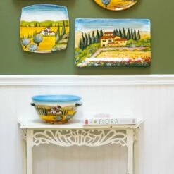 Brand new 👍 VIETRI Wall Plates Tuscany Medium Handled Bowl 🧨 -Tabletop Elegant shop WAL 7829 LSALT 1