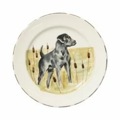 Promo 🥰 VIETRI Wildlife Black Hunting 🦮 Dog Dinner Plate 🥰