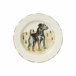 Best Sale 🌟 VIETRI Wildlife Black Hunting 🐕 Dog Salad Plate 👍