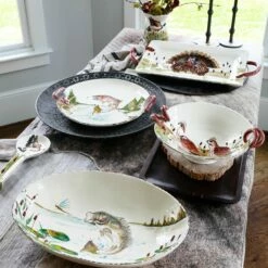 Best Pirce 🎉 VIETRI Wildlife Quail Handled Scallop Bowl 😀 -Tabletop Elegant shop WDL 78052 LSALT 1