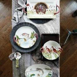 Best Pirce 🎉 VIETRI Wildlife Quail Handled Scallop Bowl 😀 -Tabletop Elegant shop WDL 78052 LSALT 2