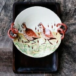 Best Pirce 🎉 VIETRI Wildlife Quail Handled Scallop Bowl 😀 -Tabletop Elegant shop WDL 78052 LSALT 5